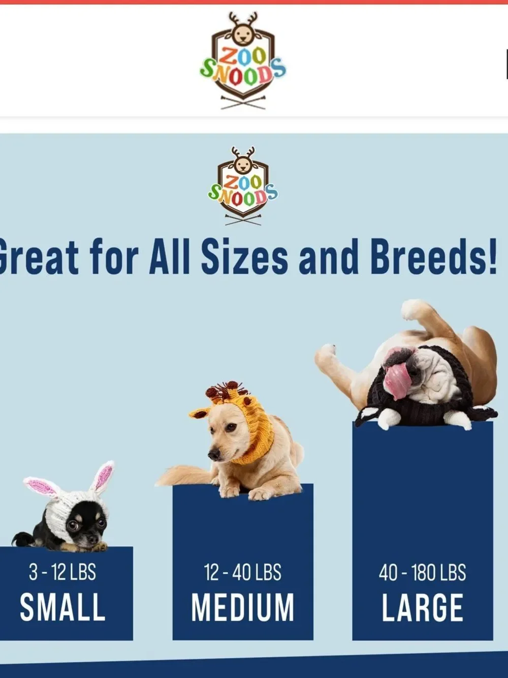 Zoo snoods - Rhino size large -New with tags